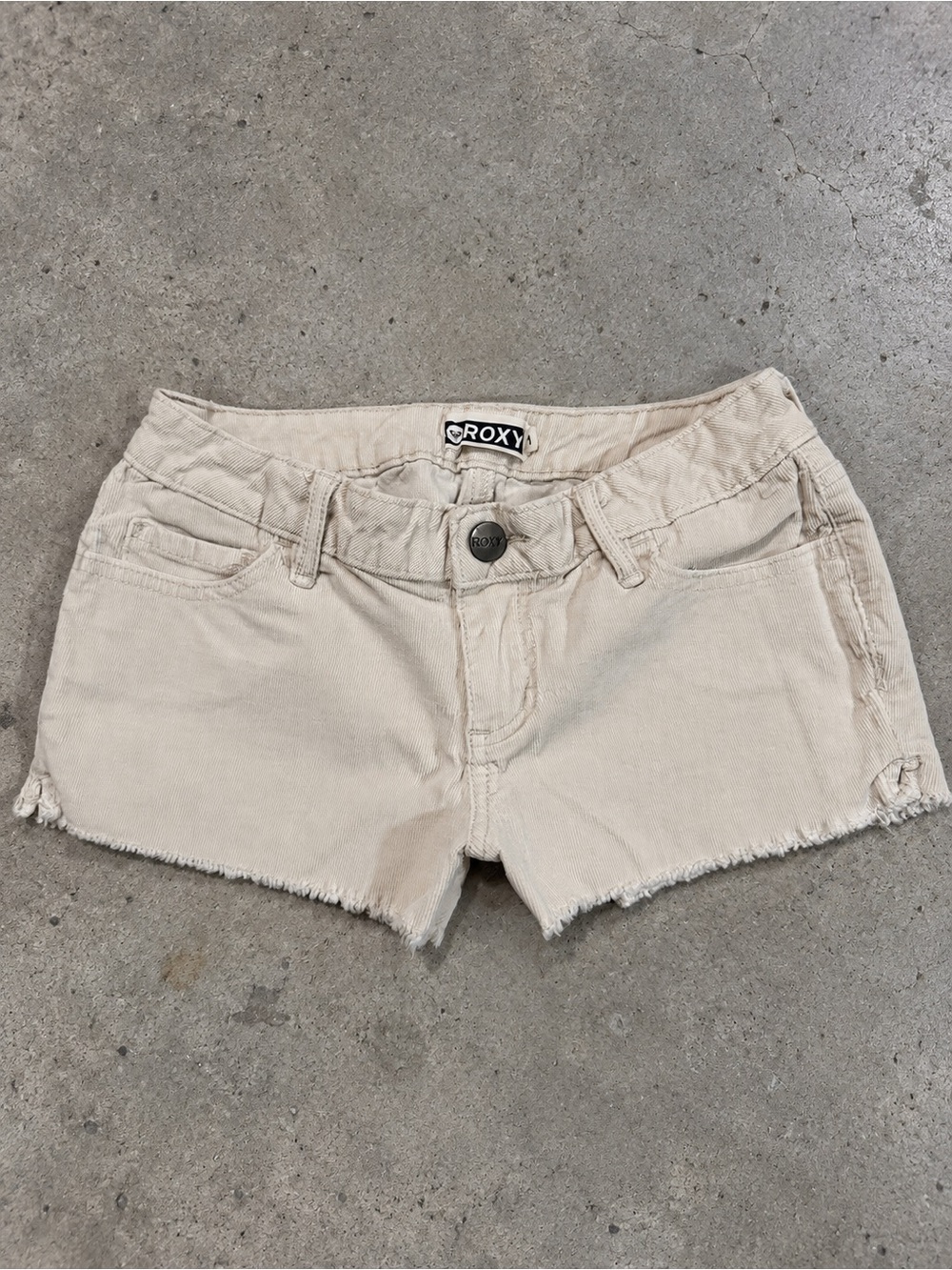 Roxy Low Rise Micro Corduroy Shorts – Cream